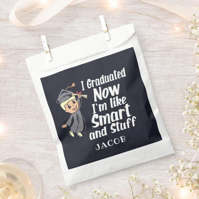 Custom Graduation Gag I Graduated Cartoon Name Favour Bag (Clipped)