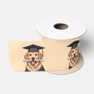 Custom Graduation Golden Retriever Dog Grad Hat Satin Ribbon