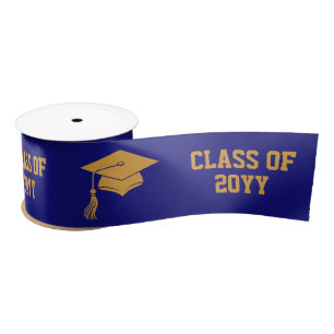 Custom Graduation Grad hat and Tassel  Satin Ribbon