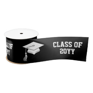 Custom Graduation Grad hat and Tassel Satin Ribbon