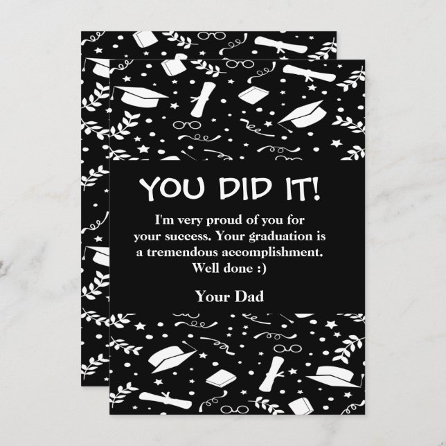 Custom Graduation Greeting Card Two Sided No Fold (Front/Back)