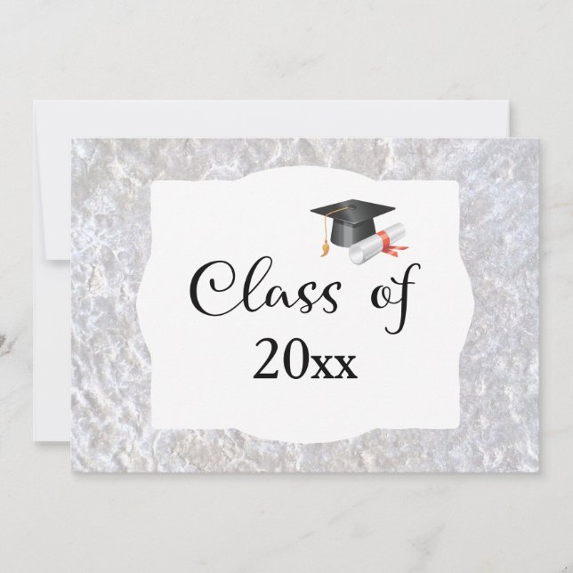 Custom Graduation Marble Two-Sided Party Invitation (Front)