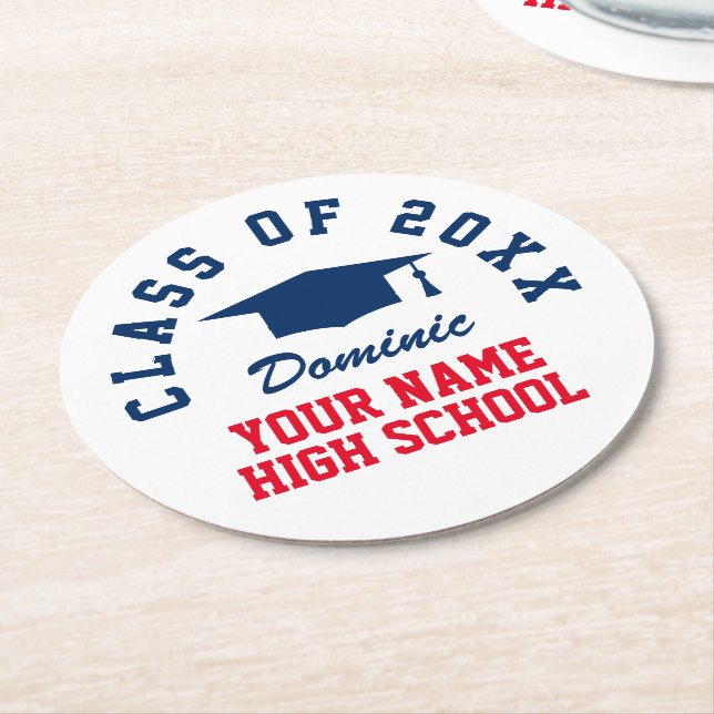 Custom graduation party coasters for graduates (Angled)