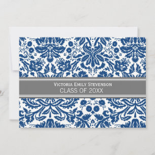 Custom Graduation Party Invitation Blue Grey