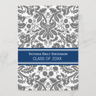 Custom Graduation Party Invitation Grey Blue