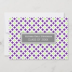 Custom Graduation Party Invitation Purple Grey