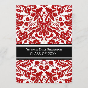 Custom Graduation Party Invitation Red Black