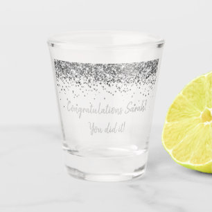 Custom Graduation Party Personalized Grad Silver Shot Glass