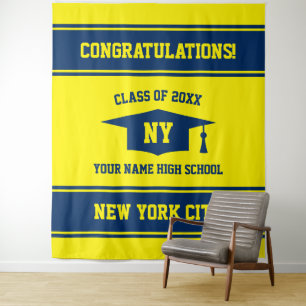 Custom graduation party photo booth backdrop tapestry