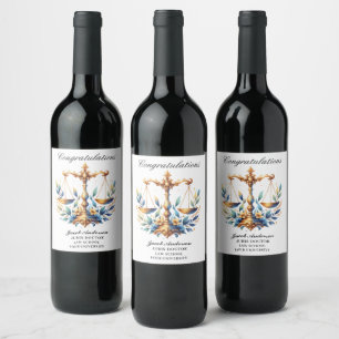 Custom Graduation Personalized JD Name  Wine Label