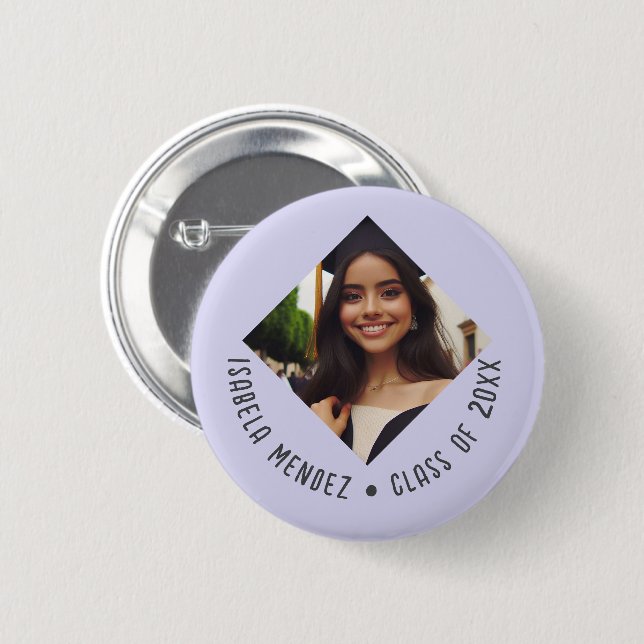 Custom Graduation Photo Announcement 2 Inch Round Button (Front & Back)