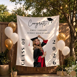 Custom Graduation Photo Backdrop Banner Class Tapestry