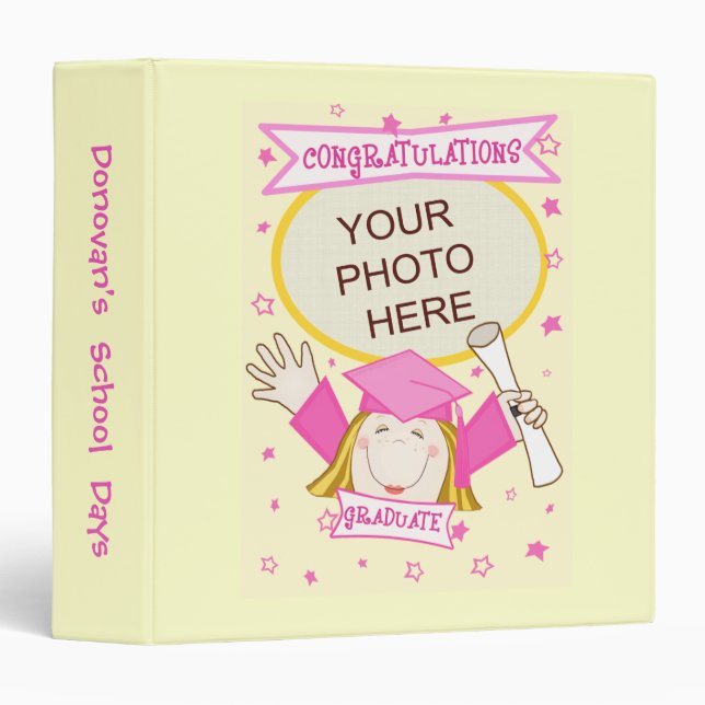 Custom Graduation Photo Binder for Girls (Front/Spine)