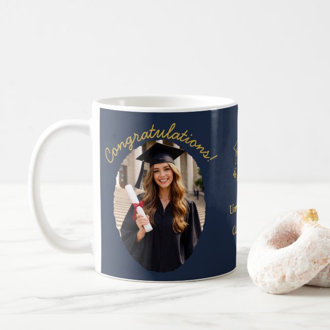 Custom Graduation Photo Mug Congratulations (With Donut)