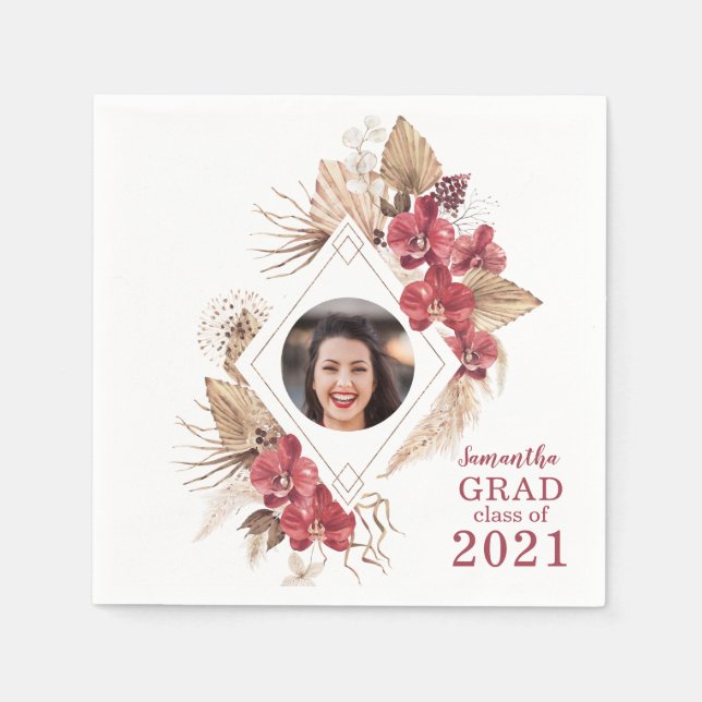 Custom Graduation Photo Paper Napkin (Front)