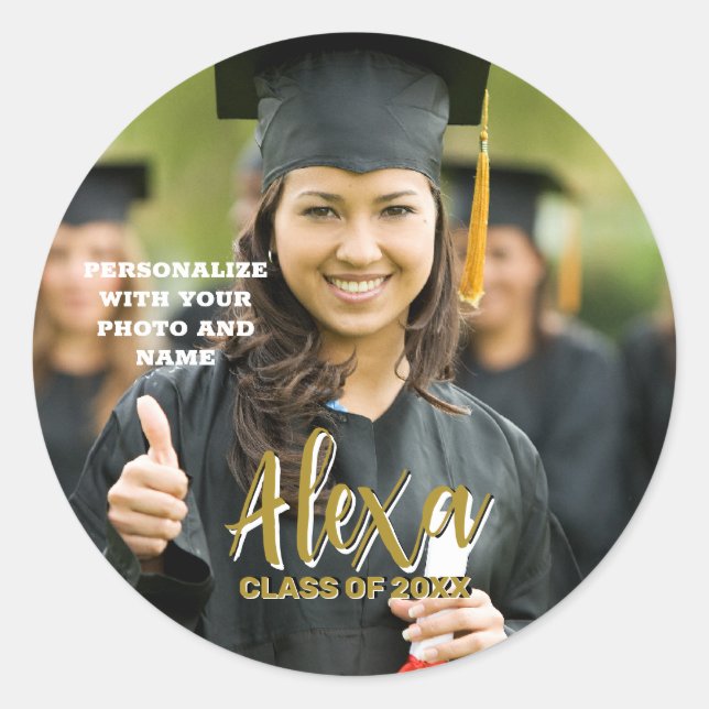 Custom Graduation Photo Sticker (Front)
