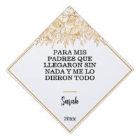 Custom Graduation Quote Spanish golden flowers