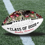 Custom Graduation Senior Photo Football<br><div class="desc">Congrats Grad! Show your appreciation with this personalized, one-of-a-kind graduation football gift. Complete with the grad’s name, the class year, the name of their school or college, and 4 photos of the player, this unique gift will have them feeling extra special on their graduation day. This custom football will last...</div>
