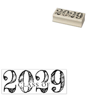 Custom Graduation Simple Grad Year and Name Rubber Stamp