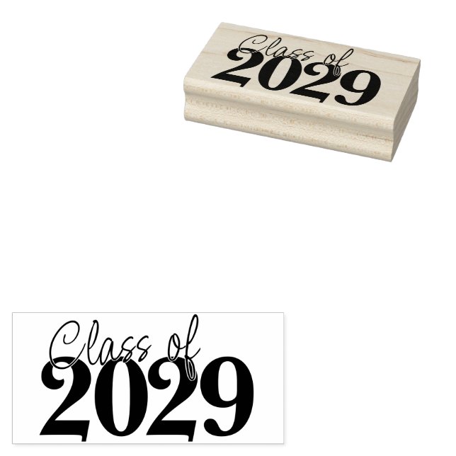 Custom Graduation | Simple Grad Year and Name Rubber Stamp (Stamped)