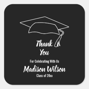 Custom Graduation Thank You Square Sticker