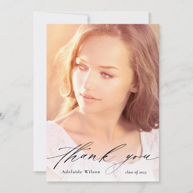 Custom Graduation Thank You with Full Photo Card (Front)