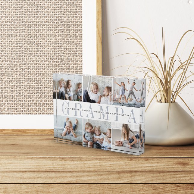 Custom Grampa Grandchildren Photo Block (Creator Uploaded)