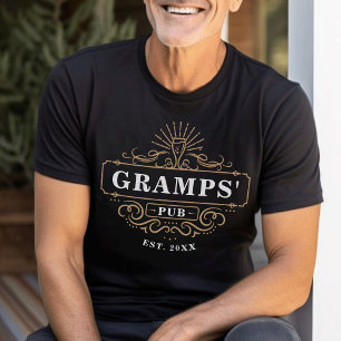 Custom Gramps' Pub Home Bar Year Established T-Shirt