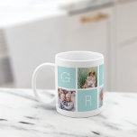 Custom Gran Grandmother 5 Photo Collage Coffee Mug<br><div class="desc">Create a sweet keepsake for grandma with this simple design that features five of your favourite Instagram photos, arranged in a collage layout with alternating squares in pastel mint green, spelling out "Gran" with a heart in the last square. Personalize with favourite photos of her grandchildren for a treasured gift...</div>