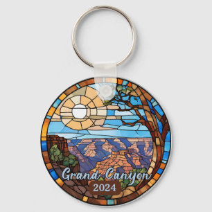 Custom Grand Canyon Faux Stained Glass  Keychain