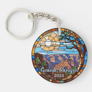 Custom Grand Canyon Faux Stained Glass  Keychain