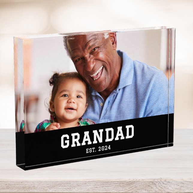 Custom Grandad Established Modern Photo Block (Creator Uploaded)