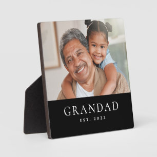 Custom Grandad Established Modern Photo Plaque