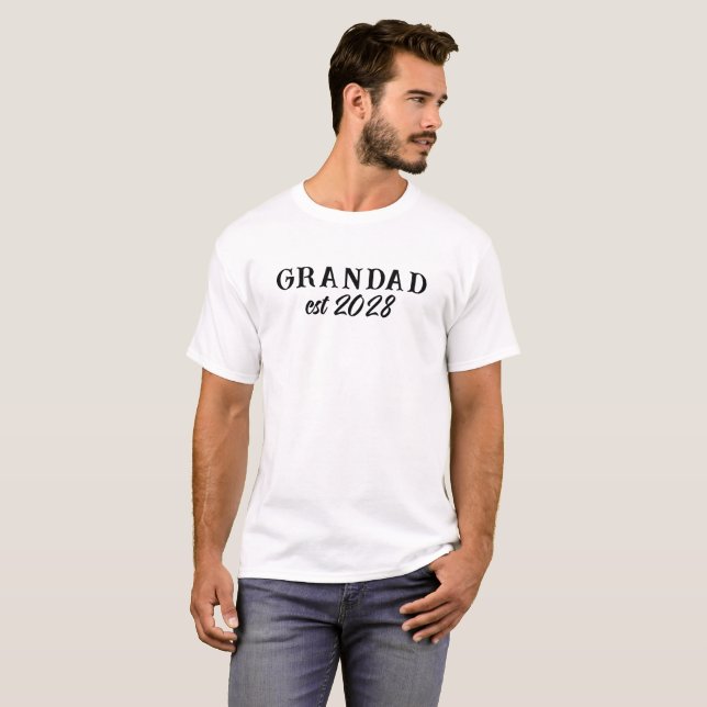 Custom Grandad Established Retro Typography T-Shirt (Front Full)