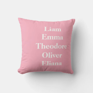 Custom Grandchildren Names pastel Throw Pillow