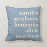 Custom Grandchildren Names Stylish Rustic Blue Throw Pillow<br><div class="desc">Custom Grandchildren Names Stylish Rustic Dusty Blue Throw Pillow</div>