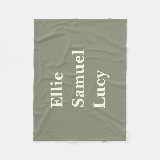 Custom Grandchildren Names Stylish Rustic Fleece Blanket (Front)