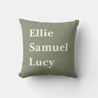 Custom Grandchildren Names Stylish Rustic Throw Pillow