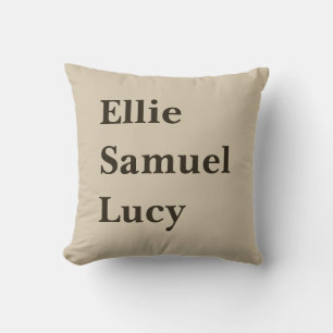 Custom Grandchildren Names Stylish Rustic Throw Pillow