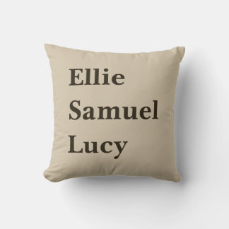 Custom Grandchildren Names Stylish Rustic Throw Pillow