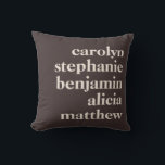 Custom Grandchildren Names Stylish Warm Brown Throw Pillow<br><div class="desc">Custom Grandchildren Names Stylish Rustic Warm Brown Throw Pillow</div>