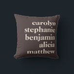 Custom Grandchildren Names Stylish Warm Brown Throw Pillow<br><div class="desc">Custom Grandchildren Names Stylish Rustic Warm Brown Throw Pillow</div>