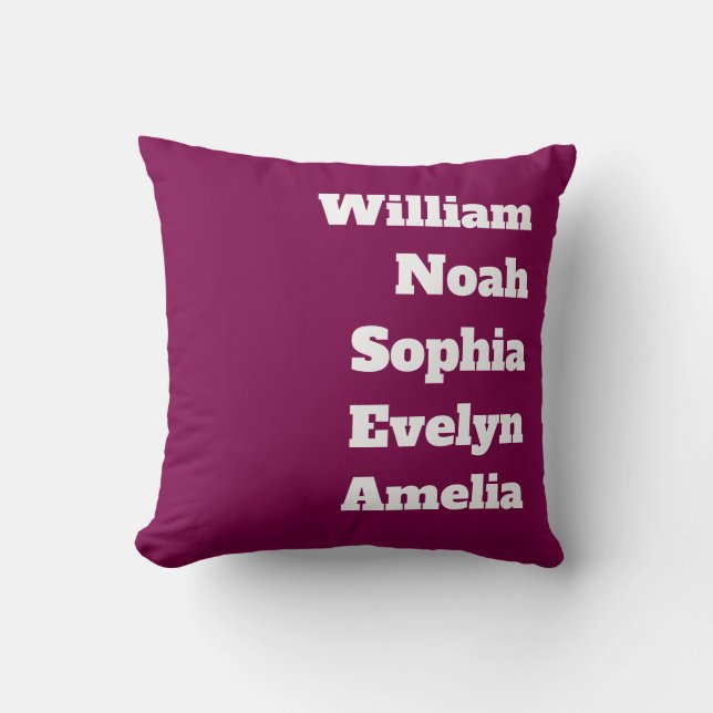 Custom Grandchildren Names  Throw Pillow (Front)