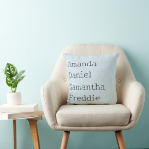 Custom Grandchildren Names Throw Pillow