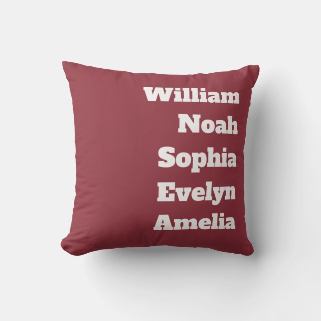 Custom Grandchildren Names  Throw Pillow (Front)