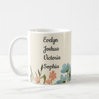 Custom Grandchildren Names wildflowers Coffee Mug