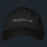 Custom Grandchild's Name for G-PA Embroidered Hat<br><div class="desc">Personalize this cap for grandpa. The display text says 'G-PA' and you can add his grandchild's name. A nice gift for father's day.</div>