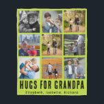 Custom Grandfather 9 Photo Collage Gift from Kids Fleece Blanket<br><div class="desc">Celebrate Grandpa’s legacy with this 9-photo custom collage blanket. Designed to honour his favourite moments, this layout features nine personal photos plus a custom title, message, or family name. Whether it's from grandkids or a full family, this blanket tells his story with warmth. Great for birthdays, holidays, or Grandparents Day,...</div>