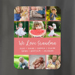 Custom Grandkids Names 9 Photo Collage Magnet<br><div class="desc">Custom printed photo magnets personalized with your family photos and text. Add your grandchildren's names or other custom text with space for 9 square photos. Use the design tools to choose any background colour, add more photos and edit the text fonts and colours to create a unique one of a...</div>