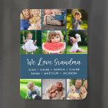 Custom Grandkids Names 9 Photo Collage Magnet<br><div class="desc">Custom printed photo magnets personalized with your family photos and text. Add your grandchildren's names or other custom text with space for 9 square photos. Use the design tools to choose any background colour, add more photos and edit the text fonts and colours to create a unique one of a...</div>